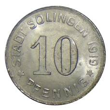 Монета 10 пфеннигов 1919 года Германия — Нотгельд Золинген (аверс)