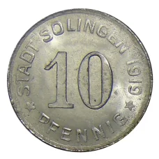 Монета 10 пфеннигов 1919 года Германия — Нотгельд Золинген (аверс)