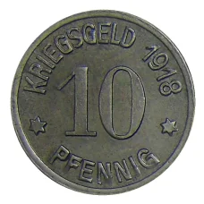 Монета 10 пфеннигов 1918 года Германия — Нотгельд Кобленц (реверс)