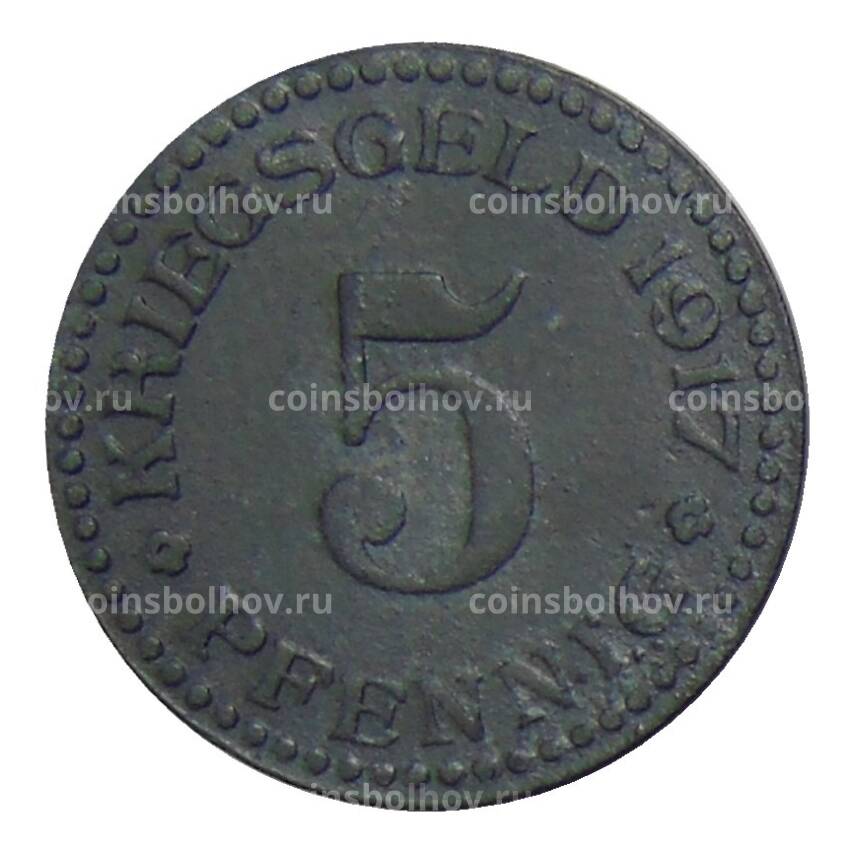 Монета 5 пфеннигов 1917 года Германия — Нотгельд Кассель (вид 2)