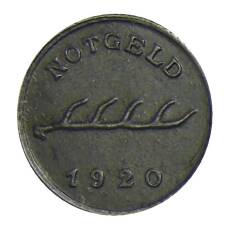 Монета 2 пфеннига 1920 года Германия — Нотгельд Бад-Мергенхайм (реверс)