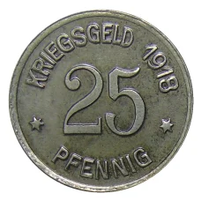 Монета 25 пфеннигов 1918 года Германия — Нотгельд Кобленц (реверс)