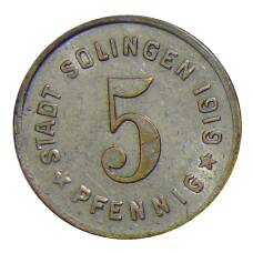 Монета 5 пфеннигов 1919 года Германия — Нотгельд Золинген (аверс)