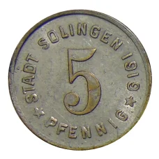 Монета 5 пфеннигов 1919 года Германия — Нотгельд Золинген (аверс)