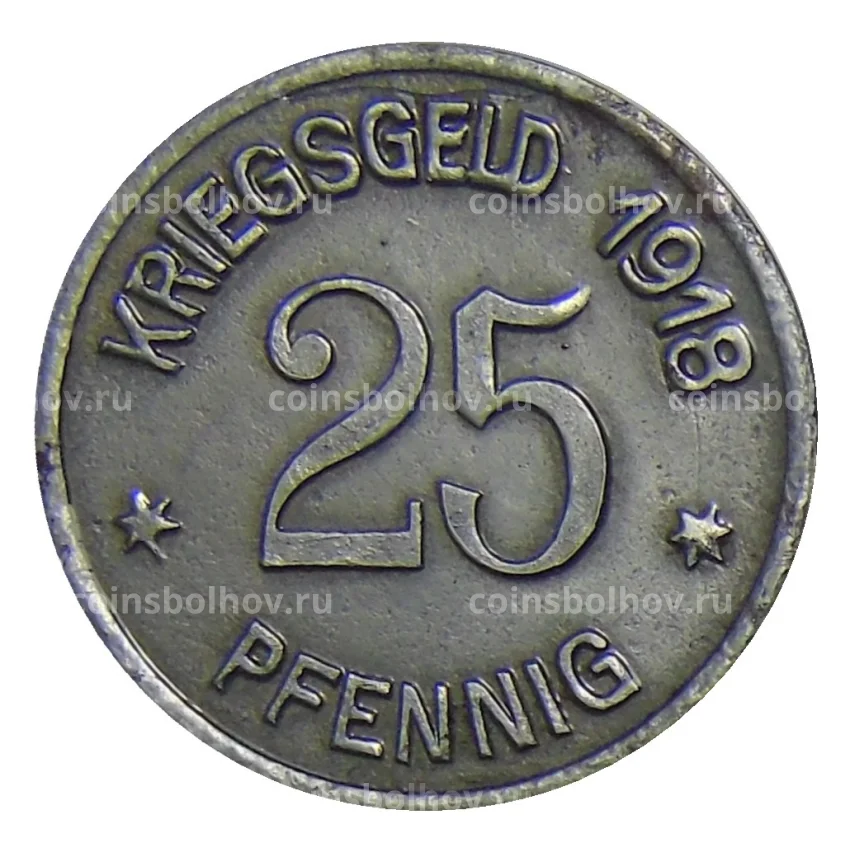 Монета 25 пфеннигов 1918 года Германия — Нотгельд Кобленц