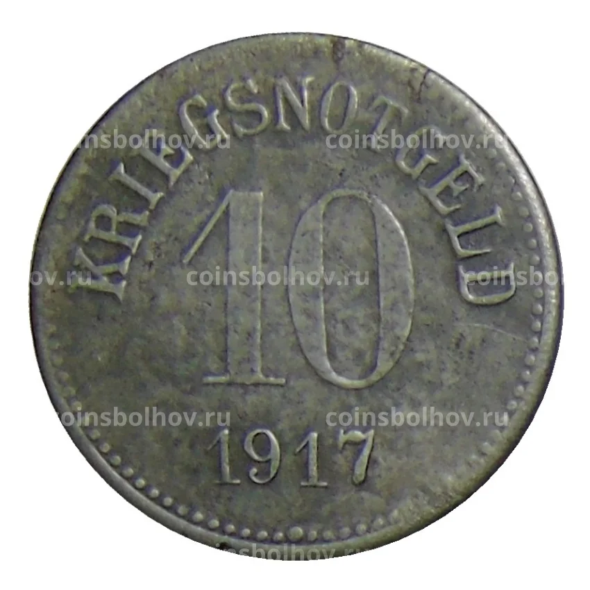 Монета 10 пфеннигов 1917 года Германия — Нотгельд Фюрт