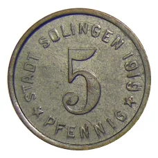 Монета 5 пфеннигов 1919 года Германия — Нотгельд Золинген (аверс)
