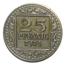 Монета 25 пфеннигов 1918 года Германия — Нотгельд Мюнстер (аверс)