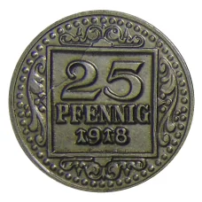 Монета 25 пфеннигов 1918 года Германия — Нотгельд Мюнстер (реверс)