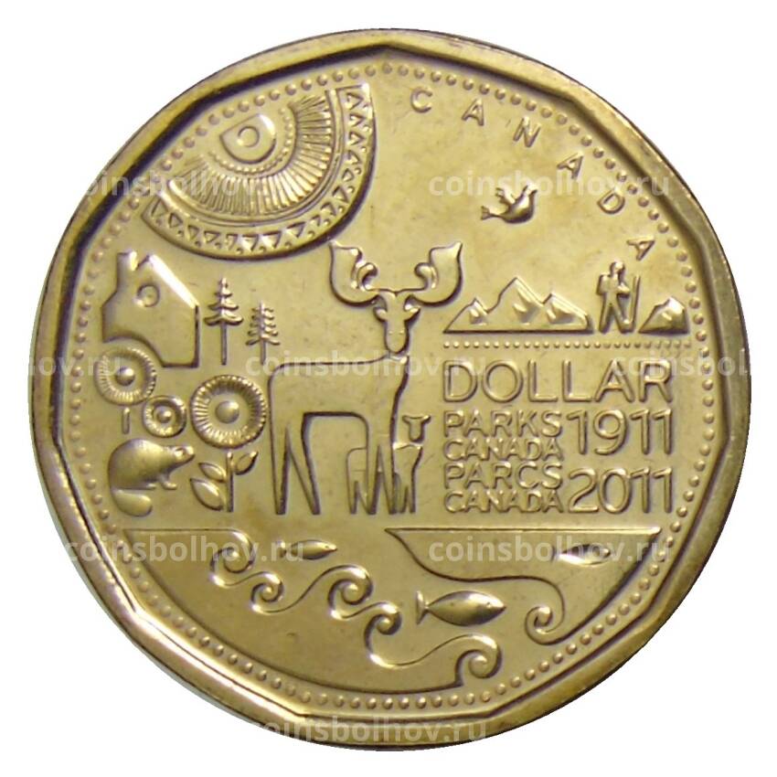 Монета 1 доллар 2011 года Канада —  100 лет организации Парки Канады