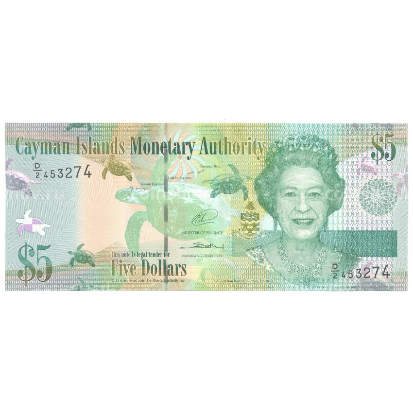 Банкнота 5 долларов 2014 года Каймановы Острова