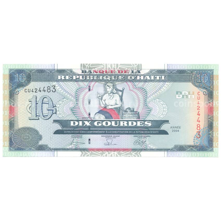 Банкнота 10 гурдов 2004 года Гаити