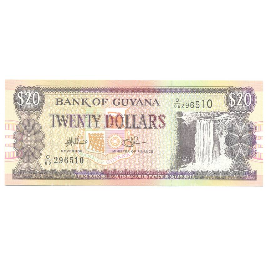 Банкнота 20 долларов 2009 года Гайана