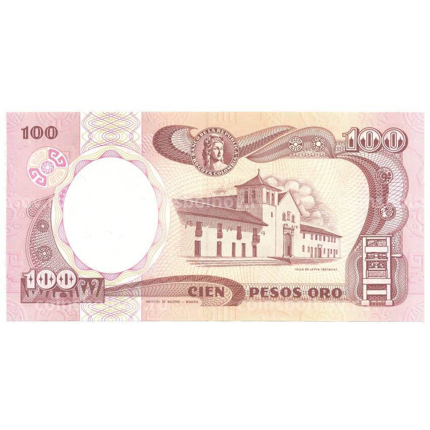 Банкнота 100 песо 1991 года Колумбия (вид 2)