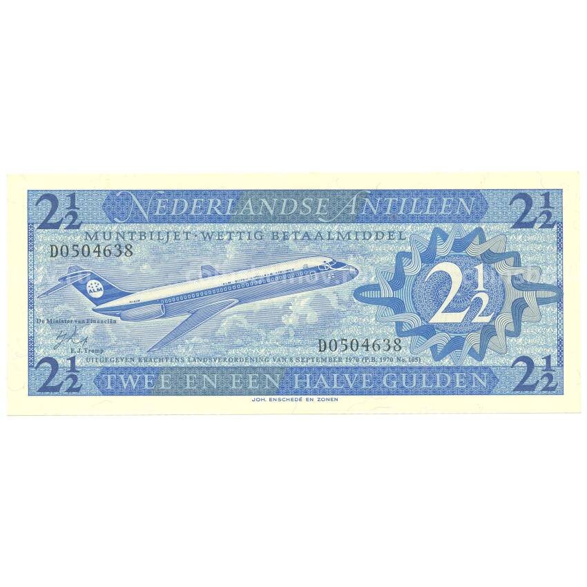 Банкнота 2,5 гульдена 1970 года Нидерландские Антильские острова