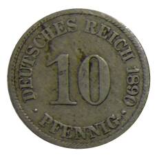 Монета 10 пфеннигов 1890 года А Германия (аверс)