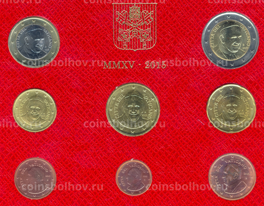 Годовой набор монет евро 2015 года Ватикан  (в подарочном буклете) (вид 3)