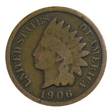 Монета 1 цент 1906 года США (аверс)