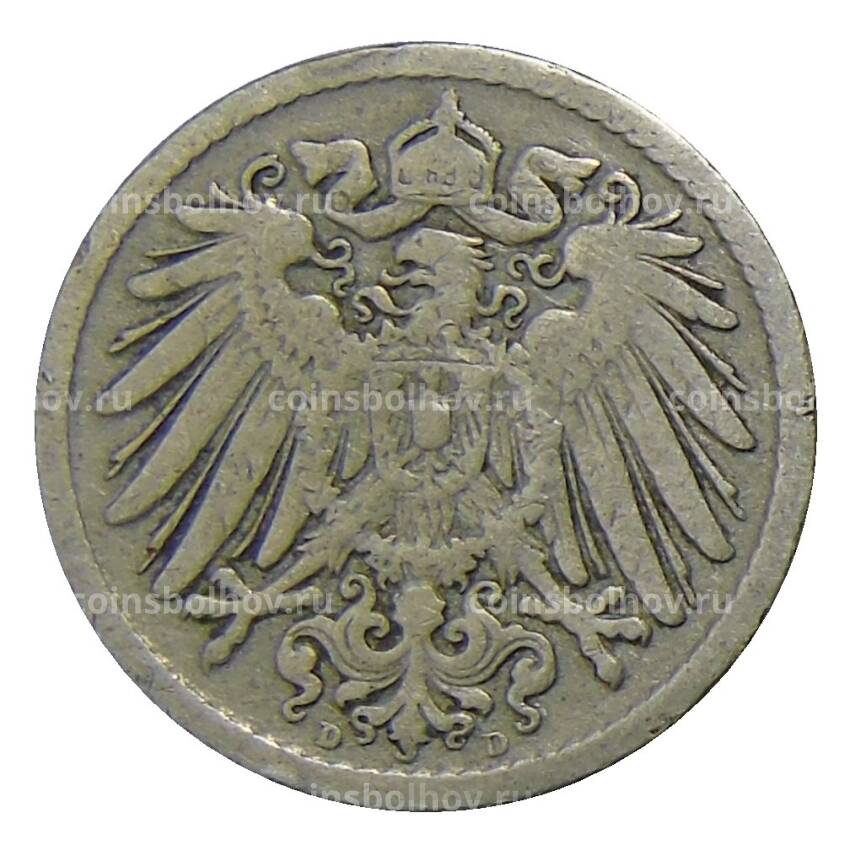 Монета 5 пфеннигов 1894 года D Германия (вид 2)