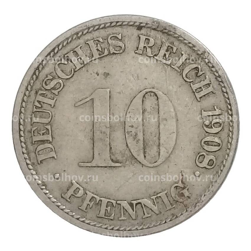Монета 10 пфеннигов 1908 года G Германия