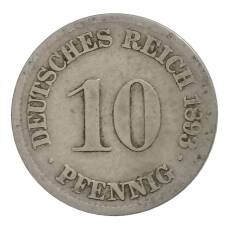 Монета 10 пфеннигов 1893 года J Германия (аверс)