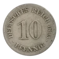 Монета 10 пфеннигов 1893 года J Германия (аверс)