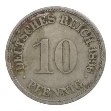 Монета 10 пфеннигов 1896 года F Германия (аверс)
