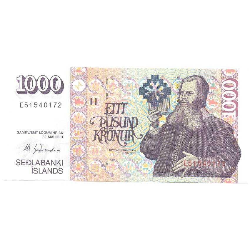 Банкнота 1000 крон 2001 года Исландия