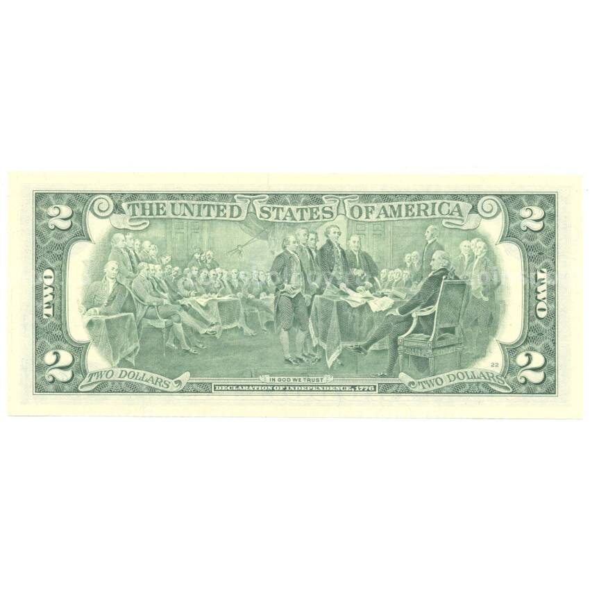 Банкнота 2 доллара 2003 года США (вид 2)