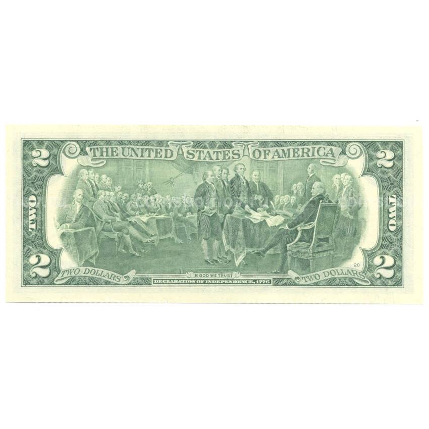 Банкнота 2 доллара 2009 года США (вид 2)