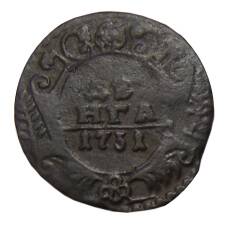 Монета Денга 1731 года (аверс)