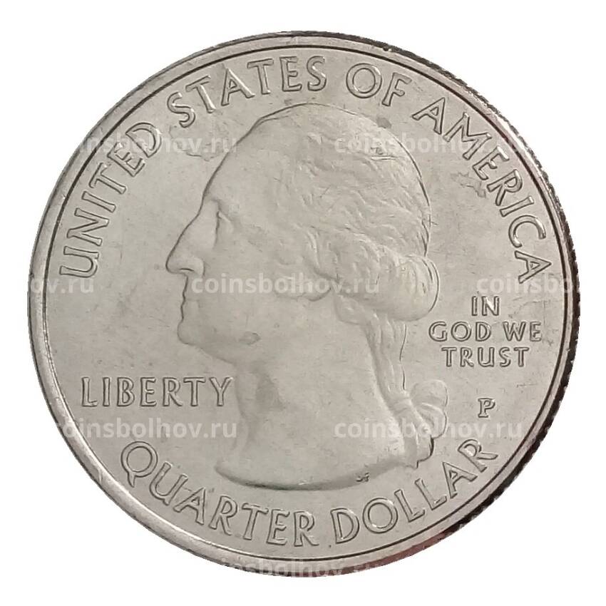 Монета 25 центов 2020 года P США Национальные парки — №51 Национальный парк Американского Самоа (вид 2)