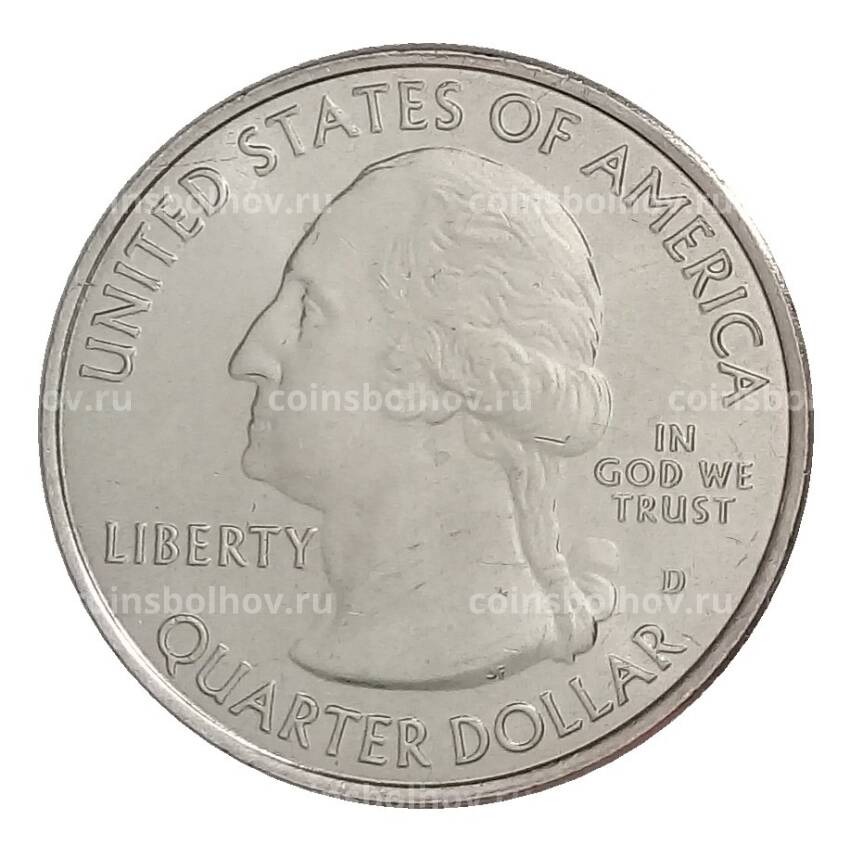 Монета 25 центов 2020 года D США Национальные парки — №51 Национальный парк Американского Самоа (вид 2)