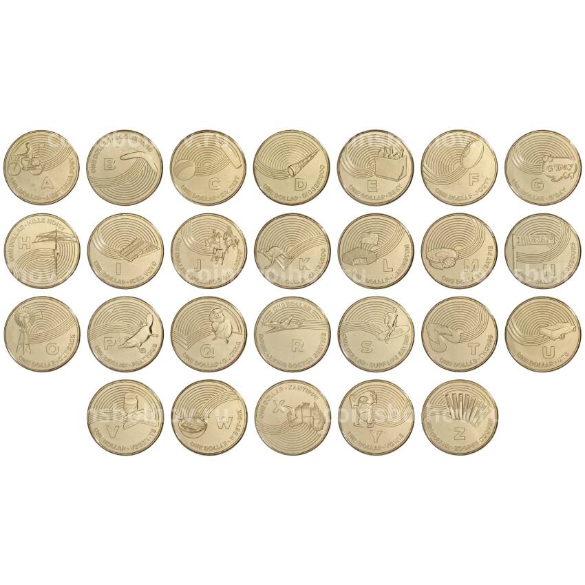 Набор монет 1 доллар 2019 года Австралия — Английский алфавит