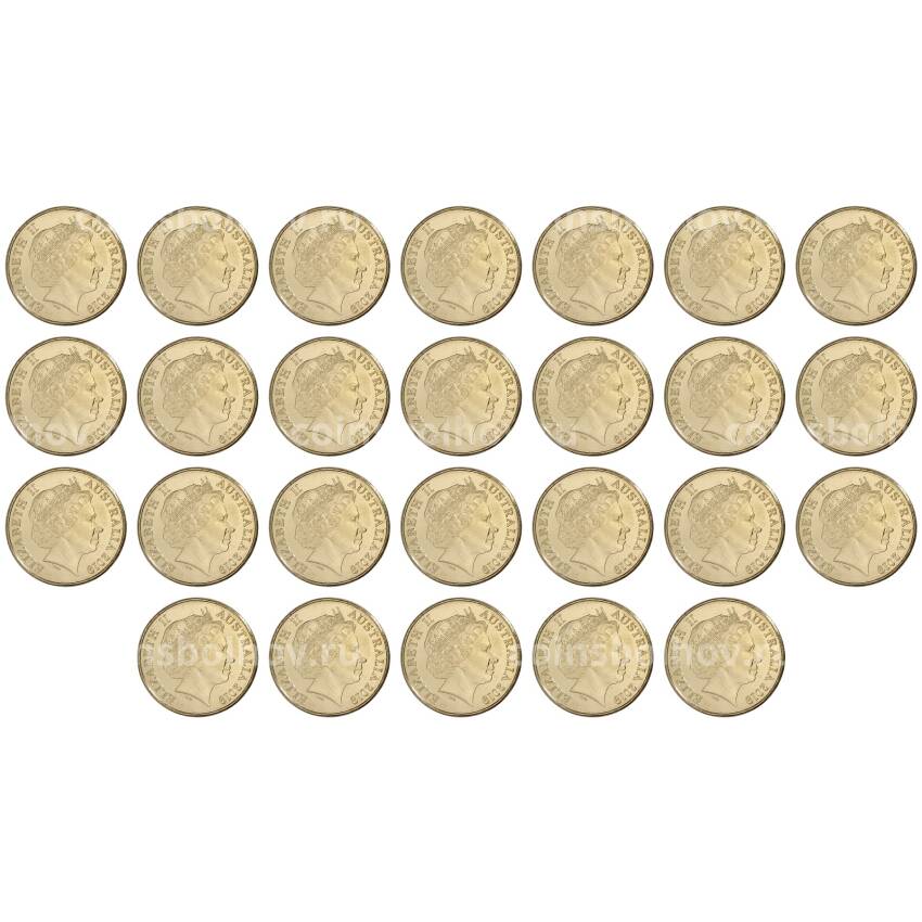 Набор монет 1 доллар 2019 года Австралия — Английский алфавит (вид 2)