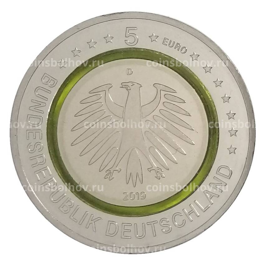 Монета 5 евро 2019 года D Германия — Умеренная зона (вид 2)