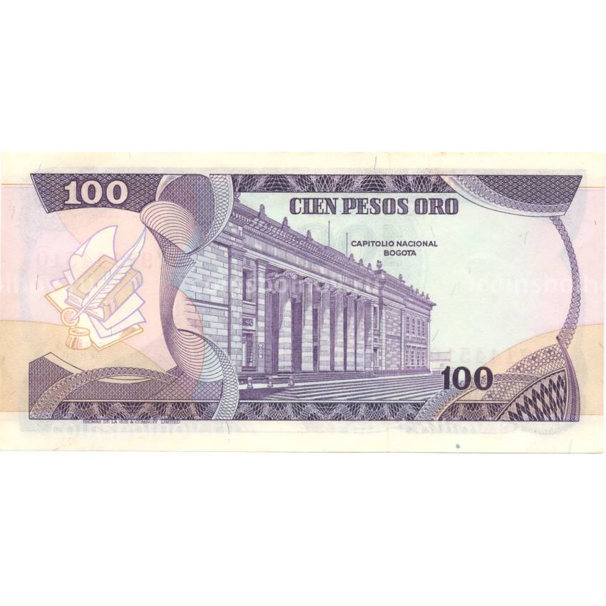 Банкнота 100 песо 1980 года Колумбия (вид 2)