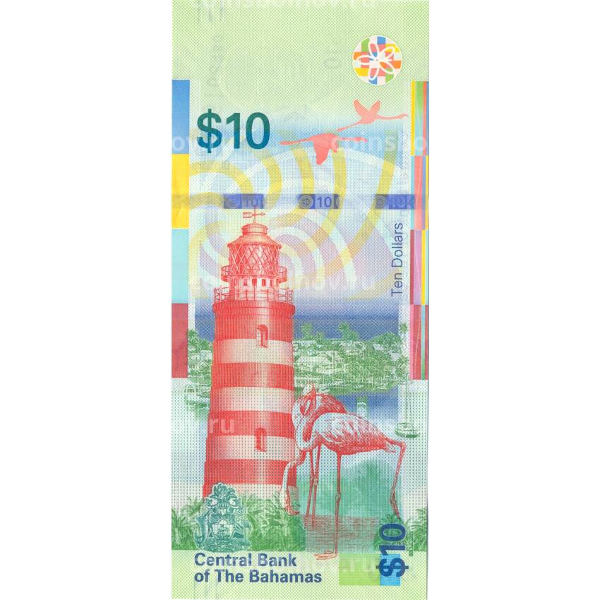 Банкнота 10 долларов 2016 года Багамские острова (вид 2)
