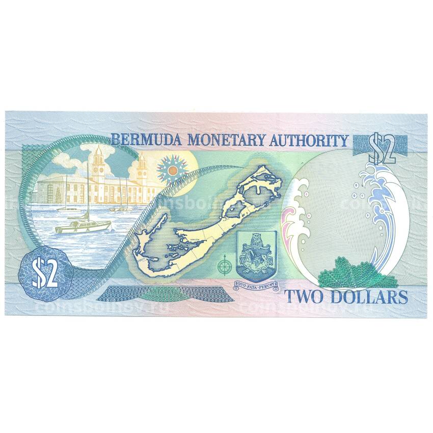Банкнота 2 доллара 2000 года Бермудские острова (вид 2)