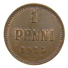 Монета 1 пенни 1915 года Русская Финляндия (аверс)