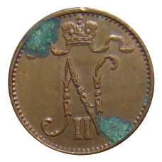 Монета 1 пенни 1915 года Русская Финляндия (реверс)