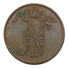 Монета 1 пенни 1915 года Русская Финляндия (реверс)