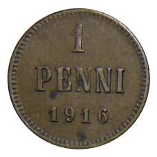 Монета 1 пенни 1916 года Русская Финляндия (аверс)