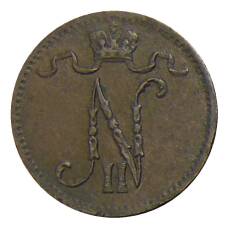 Монета 1 пенни 1916 года Русская Финляндия (реверс)