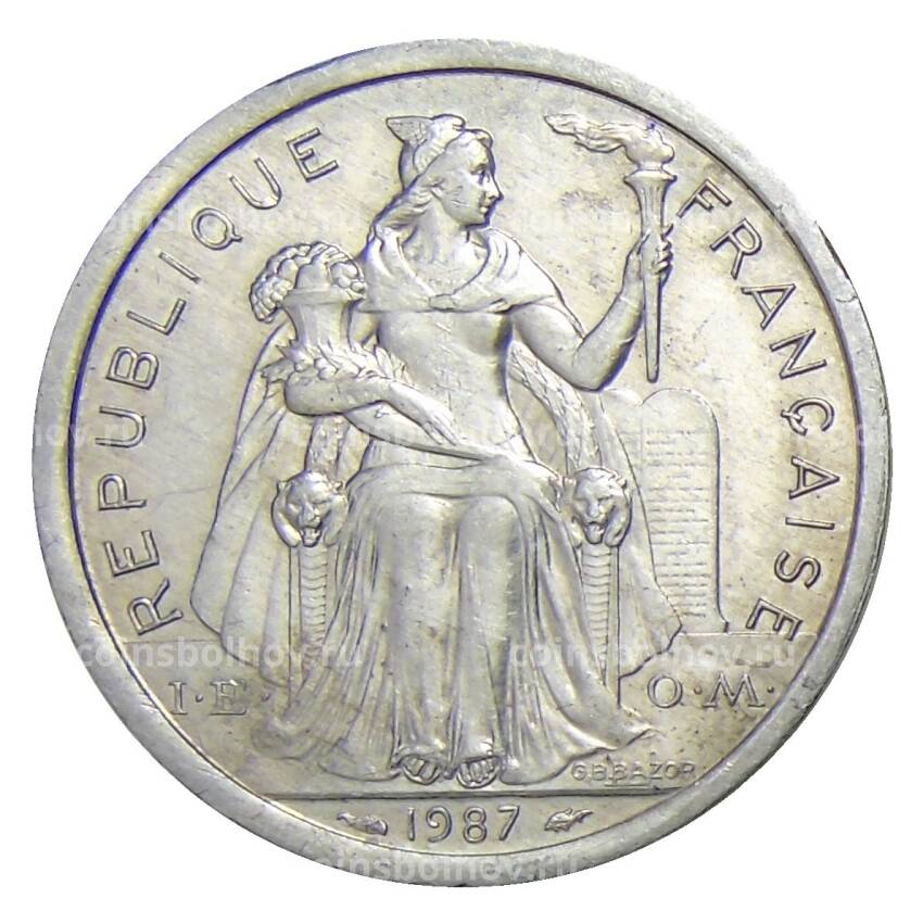 Монета 2 франка 1987 года Французская Полинезия