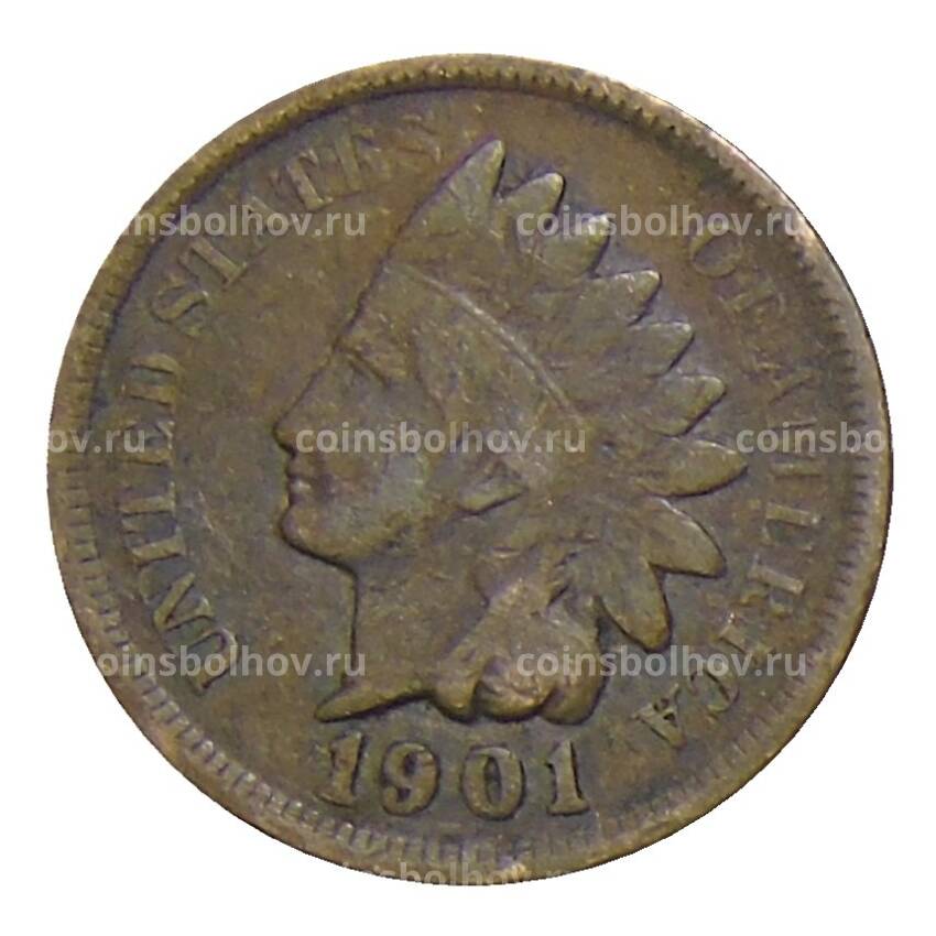 Монета 1 цент 1901 года США
