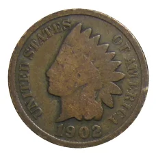 Монета 1 цент 1902 года США (аверс)