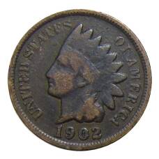 Монета 1 цент 1902 года США (аверс)