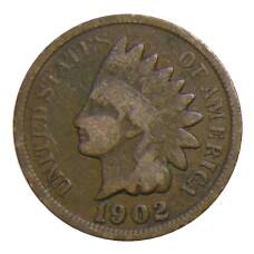 Монета 1 цент 1902 года США (аверс)