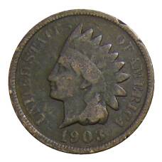 Монета 1 цент 1903 года США (аверс)